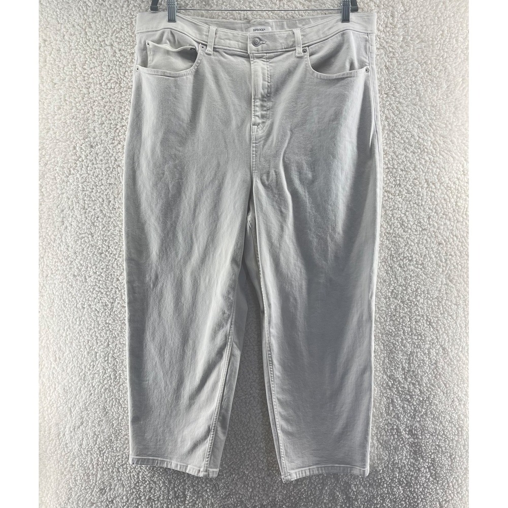SPANX Slim Straight Jeans Women's Size 24 Stretch Denim 21272R White Slimming